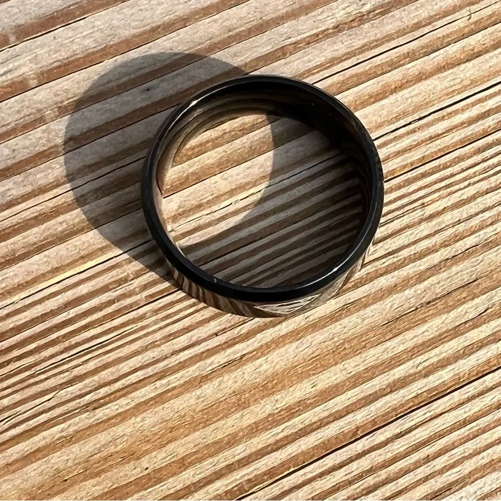 - Superman Sz 10.5 Black Stainless Steel Band Ring! NEW!